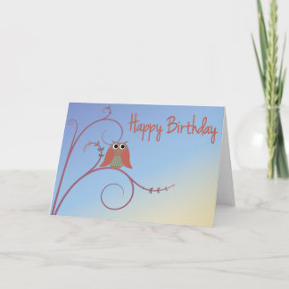 Carte Joyeux anniversaire - Hibou