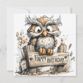 Carte Joyeux Anniversaire hibou