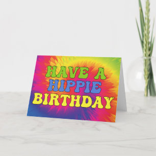 Carte Joyeux Anniversaire Hippie Tie Dye Mignon Coloré 7