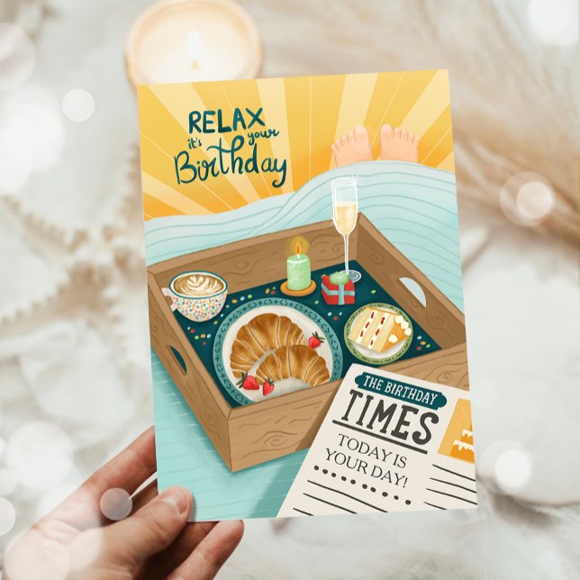 Carte Joyeux Anniversaire Homme Homme Relax Gâteau Mari  (Créateur téléchargé)