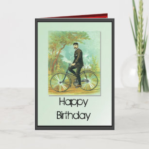 Carte Joyeux anniversaire - Homme sur un vélo