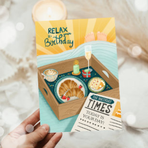 Carte Joyeux Anniversaire Hommes Homme Détente Gâteau Ma