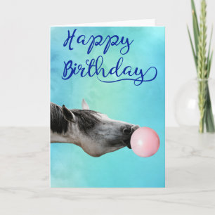 Carte Joyeux Anniversaire Horse Blowbble