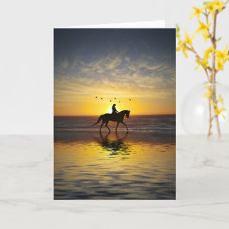 Carte Joyeux Anniversaire Horse et Rider Beach