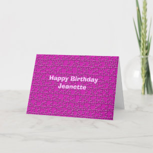 Carte Joyeux Anniversaire, Hot rose Jigsaw Puzzle