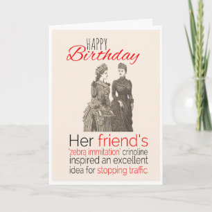Carte Joyeux anniversaire, Humour victorien, Zebra Cross