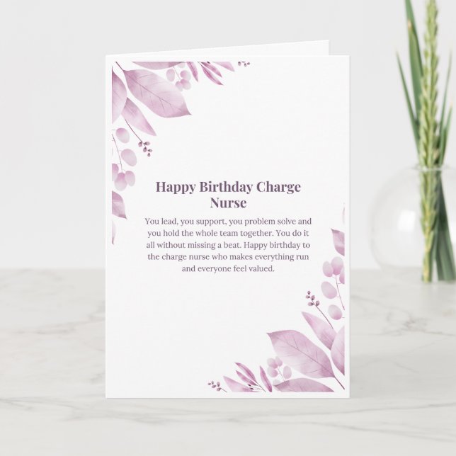 Carte Joyeux Anniversaire Infirmière Chef (Devant)