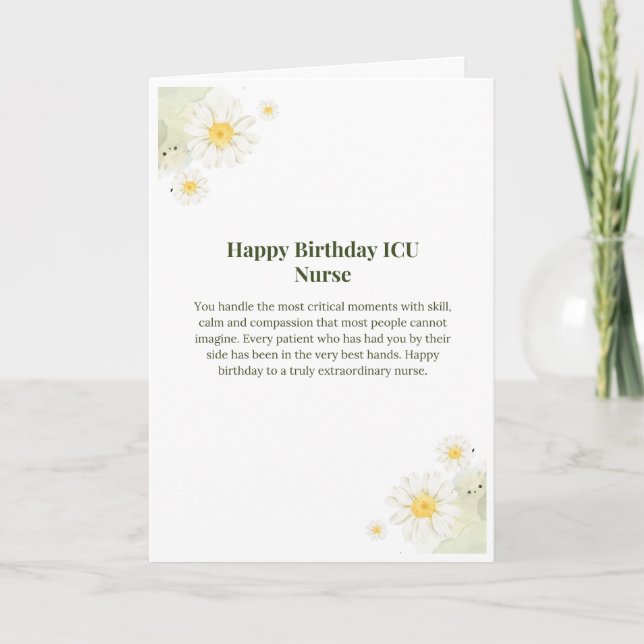 Carte Joyeux Anniversaire Infirmière de Réanimatio (Devant)