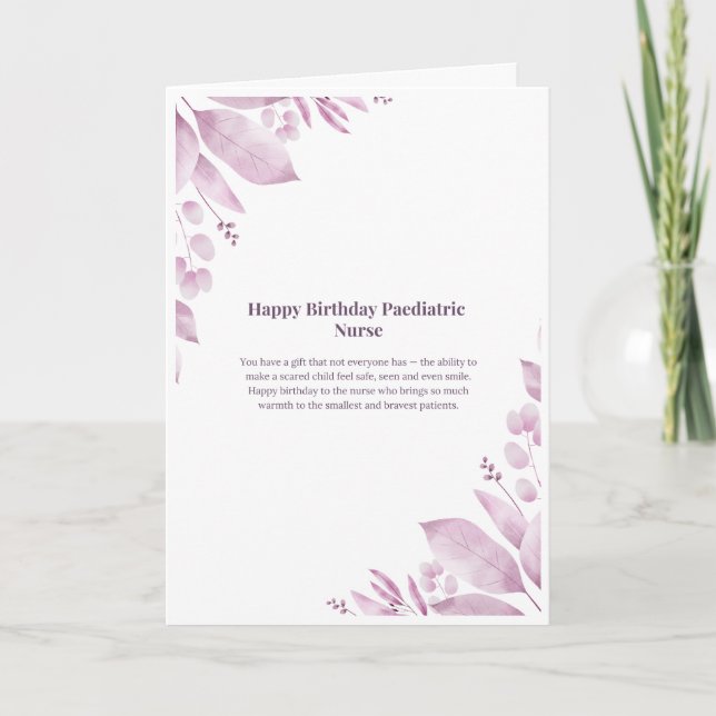 Carte Joyeux Anniversaire Infirmière Pédiatrique (Devant)