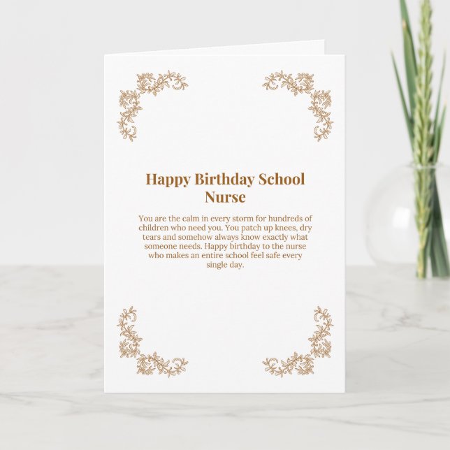 Carte Joyeux Anniversaire Infirmière Scolaire (Devant)