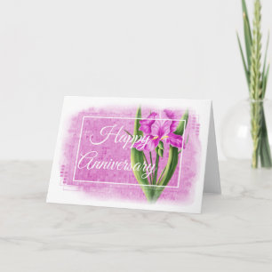 Carte Joyeux Anniversaire - Iris Rose d1