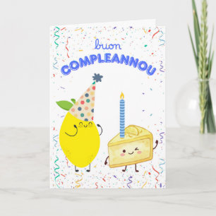 Carte Joyeux anniversaire italien Buon Compleannou