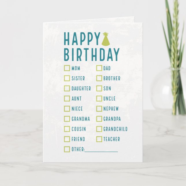 Carte Joyeux Anniversaire...J'ai acheté ces produits en  (Devant)