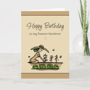 Carte Joyeux Anniversaire Jardinier Préféré Amusement 