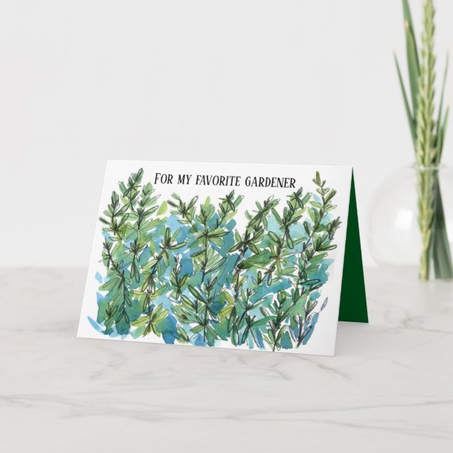 Carte Joyeux Anniversaire Jardinier Préféré Romarin (Devant)