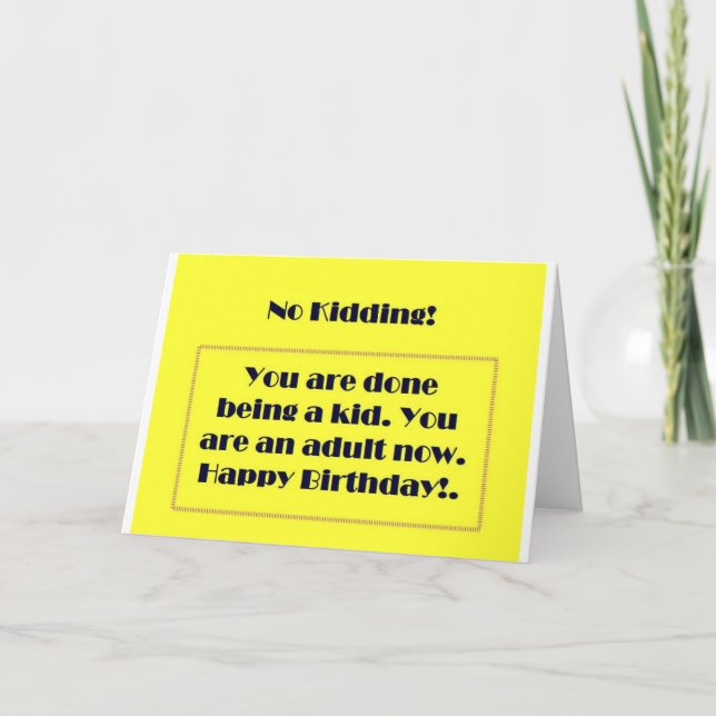 CARTE JOYEUX ANNIVERSAIRE JEUNE ADULTE REGARDEZ (Devant)