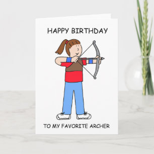 Carte Joyeux anniversaire Jeune femme Archer