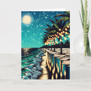 Carte Joyeux Anniversaire Joli Art Côtier Personnalisé