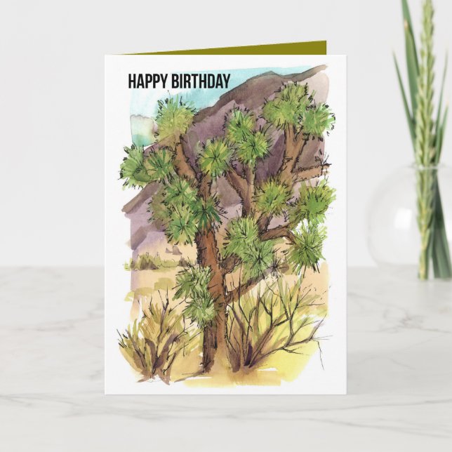Carte Joyeux anniversaire Joshua Tree Desert Landscape (Devant)