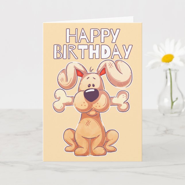Carte Joyeux Anniversaire Joué Chien Chiot (Petite plante)
