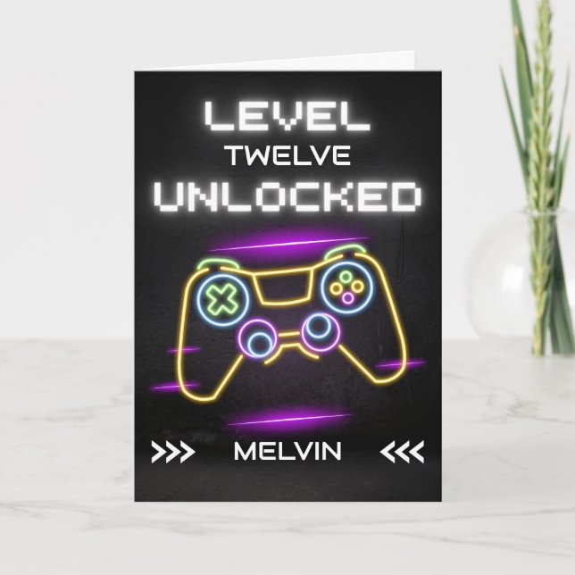 Carte Joyeux Anniversaire Joueur avec Console (Devant)