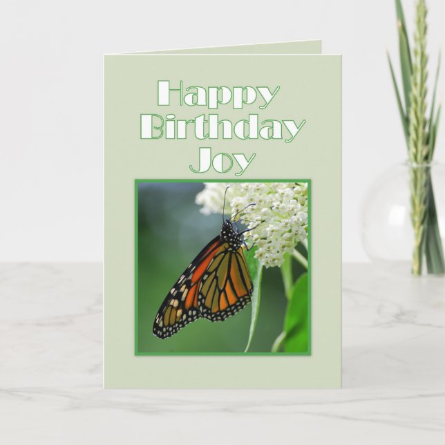 Carte Joyeux Anniversaire Joy Monarch Papillon (Devant)
