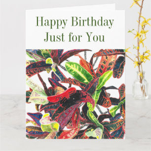 Carte Joyeux anniversaire juste pour vous Foliage Plante