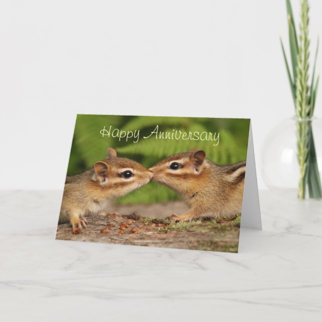 Carte Joyeux Anniversaire Kissing Baby Chipmunks Card (Devant)