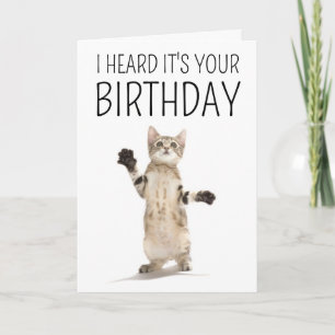 Carte Joyeux anniversaire Kitten en blanc