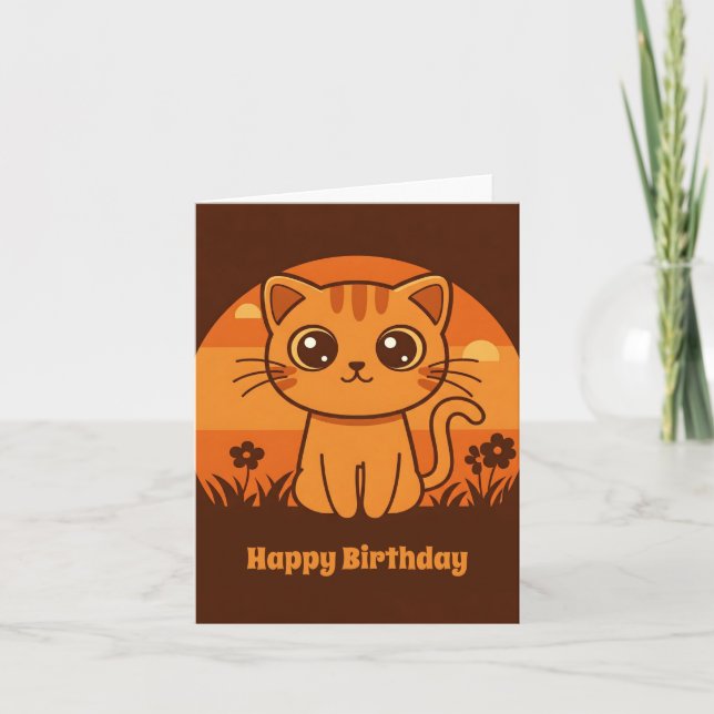 Carte Joyeux anniversaire Kitty - Personnalisable (Devant)