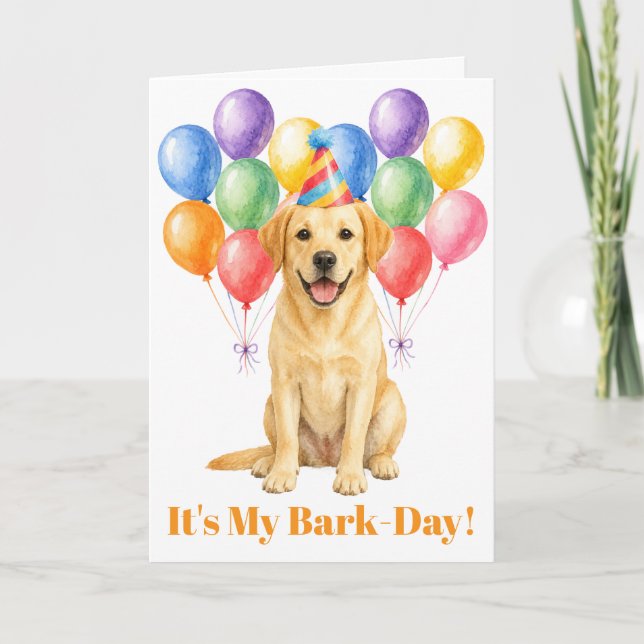 Carte Joyeux Anniversaire Labrador Chien Fête Animale (Devant)