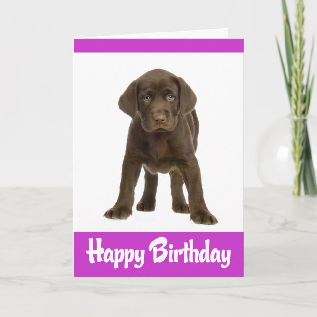 Carte Joyeux anniversaire Labrador Retriever Puppy Dog C (Devant)