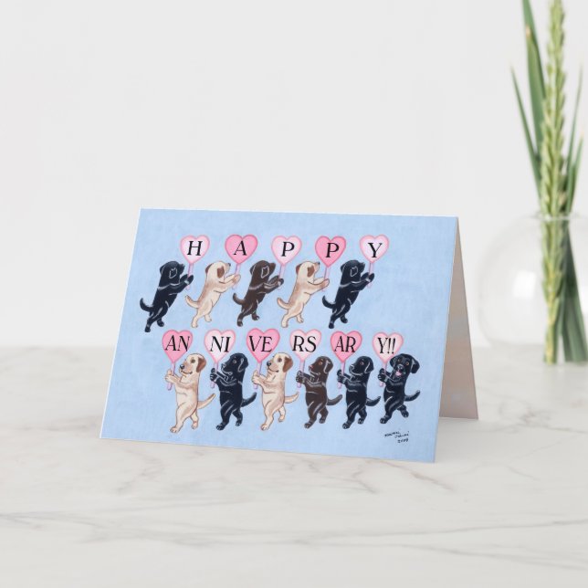 Carte Joyeux Anniversaire Labradors (Devant)