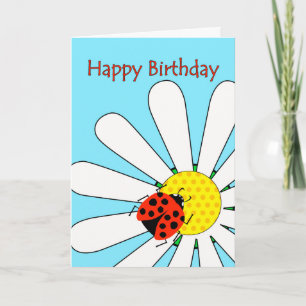 Carte Joyeux Anniversaire Ladybug sur la Fleur de margue