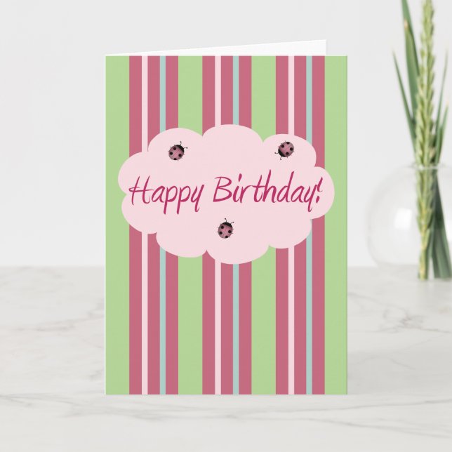 Carte Joyeux anniversaire Ladybugs (Devant)
