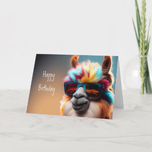 Carte Joyeux anniversaire Lama Humour amusant pour n'imp
