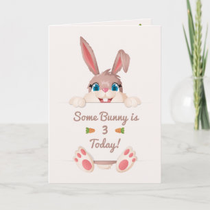 Carte Joyeux Anniversaire Lapin Mignon qui Épie