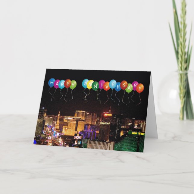 CARTE JOYEUX ANNIVERSAIRE LAS VEGAS CARD (Devant)