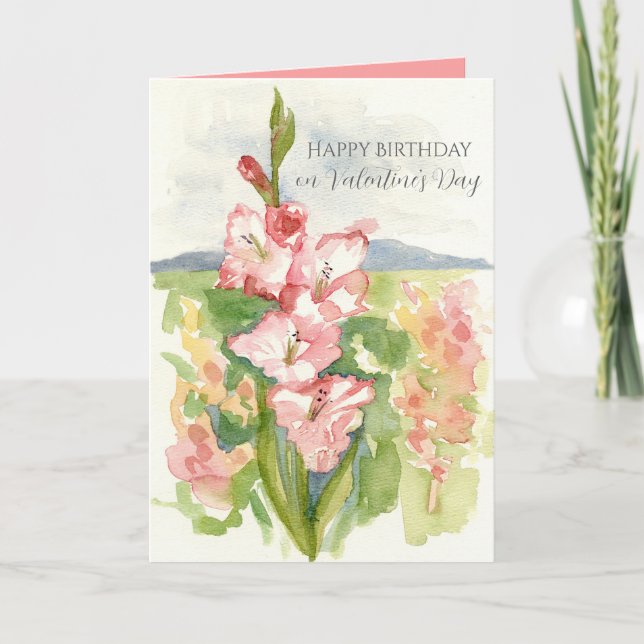 Carte Joyeux anniversaire le jour de la Saint-Valentin F (Devant)