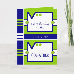 Carte Joyeux Anniversaire le plus frais Parrain bleu et