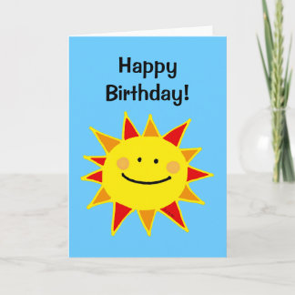 Carte Joyeux anniversaire (le soleil mignon)