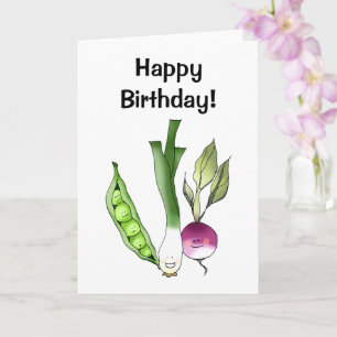 Carte Joyeux anniversaire ! (légumes heureux)
