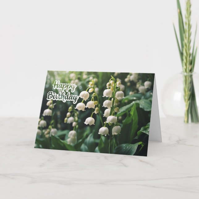 Carte Joyeux Anniversaire Lily des Fleurs de Vallée (Devant)