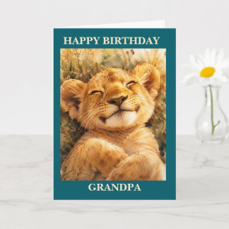 Carte Joyeux Anniversaire Lion Endormi,