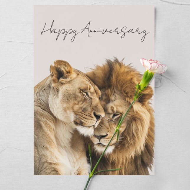 Carte Joyeux Anniversaire Lions Safari animal (Créateur téléchargé)