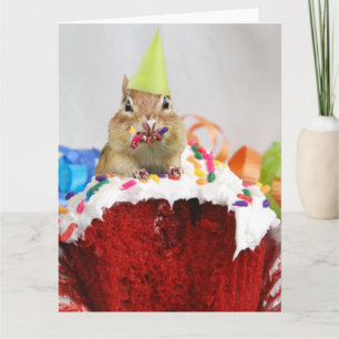 Carte Joyeux anniversaire Little Chipmunk