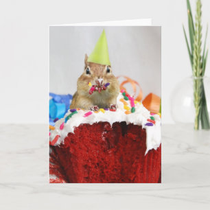 Carte Joyeux anniversaire Little Chipmunk