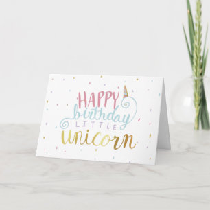 Carte Joyeux anniversaire Little Unicorn Gold Festive