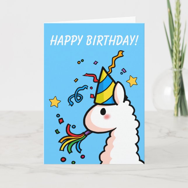Carte Joyeux Anniversaire Llama (Devant)