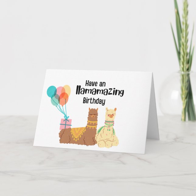 Carte Joyeux anniversaire Llamazing (Devant)